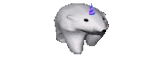 👑 oso polar, unicornio, gorro de fiesta, animal, sticker, lindo, dibujos animados, fantasía telegram sticker