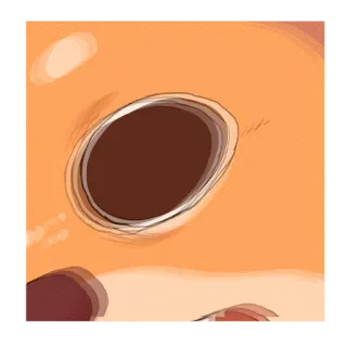 👁 eye, brown, cartoon, drawing, minimalist telegram sticker