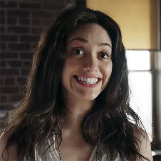 😃 Emmy Rossum actriz, sonrisa, mujer, persona, alegre telegram sticker