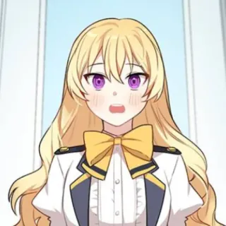 🥡 garota anime, cabelo loiro, anime, desenho animado, feminino telegram sticker