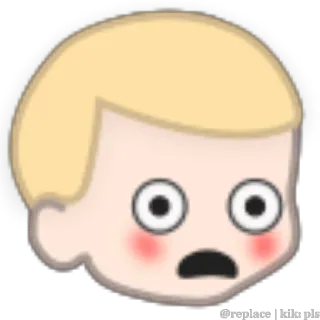 😮 @replace | kik:pls emoji, arrossire, faccia, espressione, scioccato telegram sticker