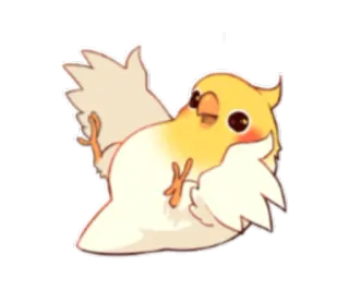 🐥 นก, น่ารัก, สีเหลือง, การ์ตูน, สัตว์, ตลก telegram sticker
