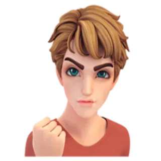 😠 Cartoon, Portrait, En colère, Contrarié, Personnage whatsapp sticker