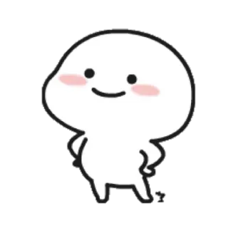 ☁ süß, figur, cartoon, weiß, klecks, simpel telegram sticker
