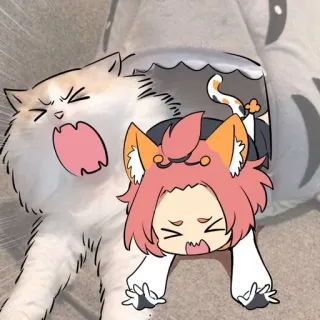 💭 แมว, อนิเมะ, มังงะ, น่ารัก, ตลก, มีม whatsapp sticker