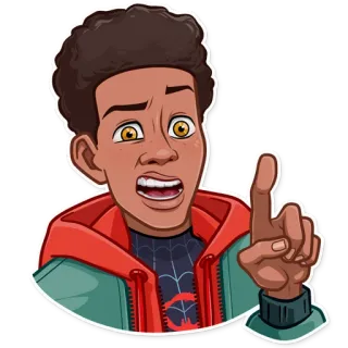 😨 Miles Morales Spider-Man: Into the Spider-Verse animiert, superheld, spider-man, zeigend whatsapp sticker