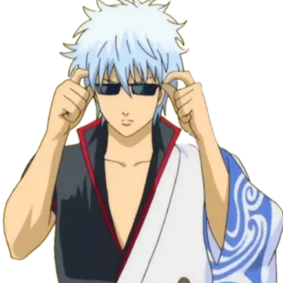 😎 Sakata Gintoki Gintama Anime, Postać, Okulary przeciwsłoneczne, Gintama, Sakata Gintoki whatsapp sticker
