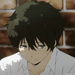 🖤 Oreki Houtarou Hyouka Anime, Hyouka, Oreki Houtarou, Postać, Portret whatsapp sticker