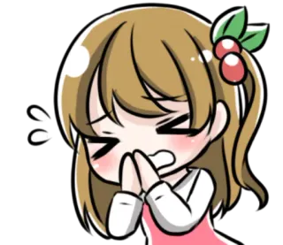 😣 Anime, Garota, Kawaii, Fofo, Chibi, Desenho animado telegram sticker