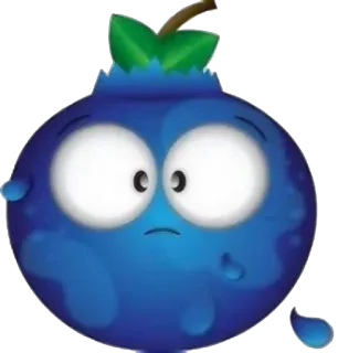 👼 myrtille, fruit, dessin animé, autocollant whatsapp sticker