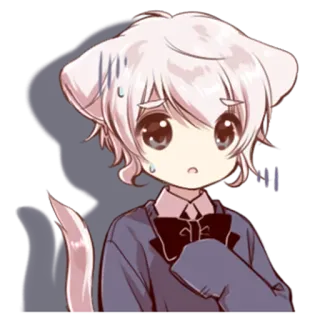😥 Anime, Gatto, Kawaii, Triste, Carino telegram sticker