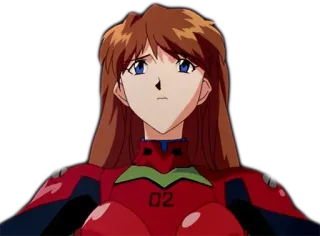 😀 Asuka Langley Sohryu Neon Genesis Evangelion anime, character, girl, neon genesis evangelion, asuka telegram sticker