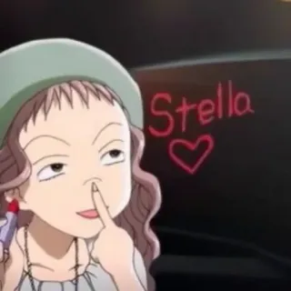 😏 Stella Anime, Cô gái, Trái tim, Tên, Chân dung telegram sticker