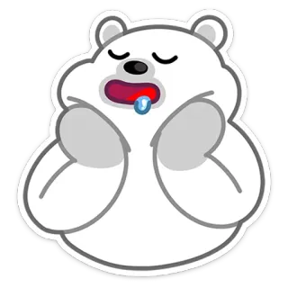 😪 orso, assonnato, carino, animale, cartone animato telegram sticker