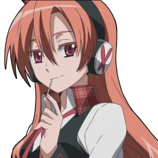 😉 anime, girl, headphones, cute, sticker, cartoon telegram sticker
