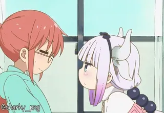 😡 Kobayashi and Kanna Kamui Miss Kobayashi's Dragon Maid telegram sticker