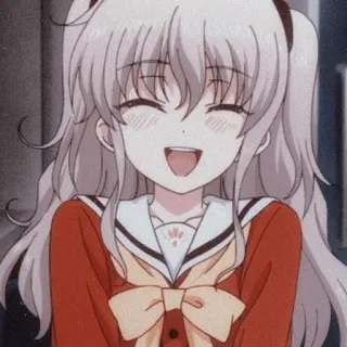 ➖ Nao Tomori Charlotte anime, cute, girl, charlotte, nao tomori, smile telegram sticker