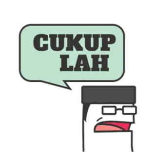 ✋ CUKUP LAH 좌절, 짜증, 피로, 충분해, 만화, 인도네시아어 telegram sticker