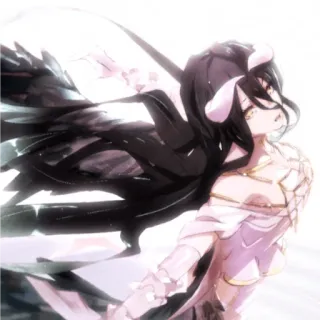 📍 Albedo Overlord 动漫, 恶魔, 角, 翅膀, 女性 telegram sticker