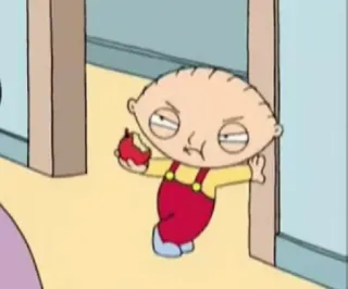 😏 Stewie Griffin Family Guy Stewie, Family Guy, cartoon, apple, baby, funny telegram sticker