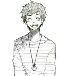 😄 animé, dessin animé, dessin, garçon, souriant, mignon telegram sticker