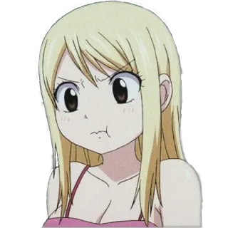 😒 Lucy Heartfilia Fairy Tail Anime, Fairy Tail, Lucy Heartfilia, Enojado/a, Mono/a whatsapp sticker