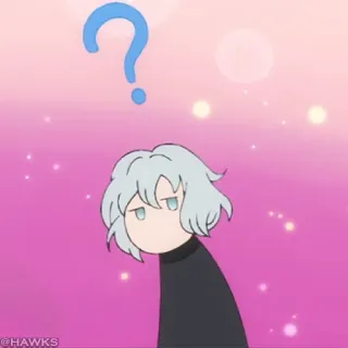❄️ Cartone animato, Domanda, Anime, Personaggio, Kawaii, Carino telegram sticker
