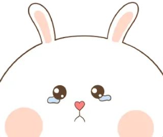 😌 thỏ, thỏ, buồn, khóc, dễ thương, hoạt hình telegram sticker