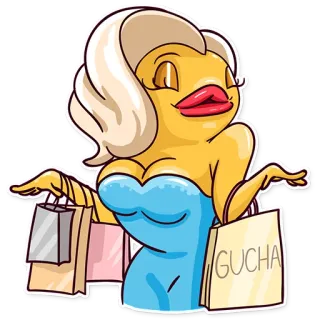 🤩 GUCHA shopping, glamour, fashion, sticker, cartoon, luxury, woman telegram sticker