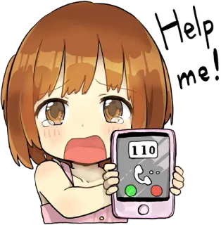 😢 Help me! аниме девушка, бедствие, экстренный вызов, умоляющий, аниме, плачущий telegram sticker