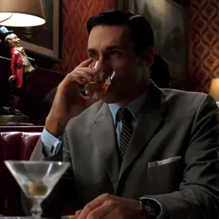🚬 Don Draper Mad Men homme, costume, boire, alcool, série TV, Jon Hamm telegram sticker