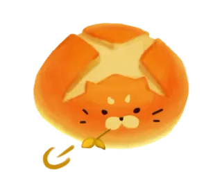 😣 แมว, ขนมปัง, สัตว์, อาหาร, น่ารัก, คาวาอิ whatsapp sticker