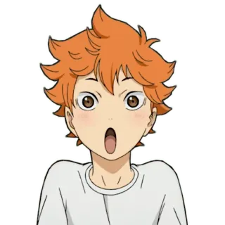 😍 Hinata Shoyo Haikyuu!! аниме, волейбол, хината шоё, в шоке, удивлен, реакция telegram sticker