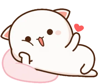 😘 gato, fofo, kawaii, coração, animal, adesivo telegram sticker