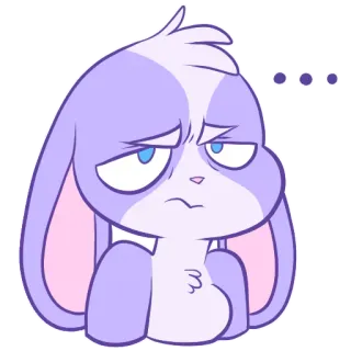 😒 thỏ, dễ thương, động vật, hoạt hình, cute telegram sticker