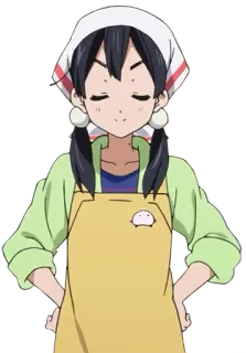 😌 Anime, Mädchen, Schürze, Niedlich, Kawaii whatsapp sticker