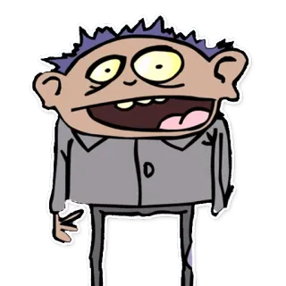 😮 Desenho animado, Personagem, Engraçado, Estranho, Desenho, Ilustração whatsapp sticker