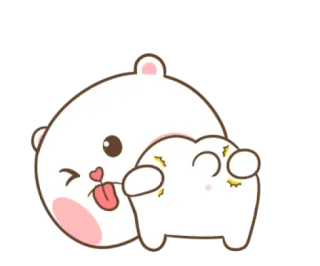 😜 oso, lindo, dibujos animados, sticker, divertido, kawaii telegram sticker
