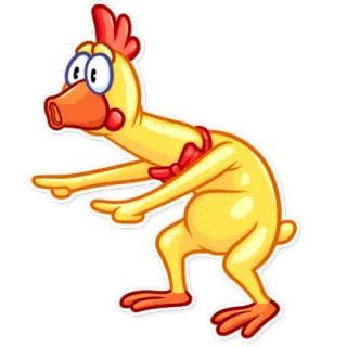 👈 desenho animado, galinha, animal, engraçado, adesivo, laço telegram sticker