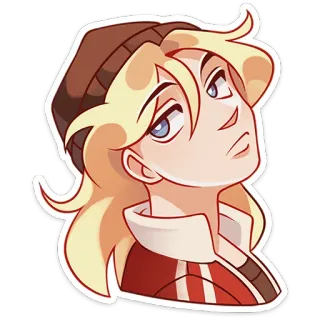 😒 漫画, ステッカー, キャラクター, ポートレート, イラスト, 人物 whatsapp sticker