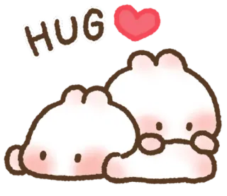 🐇 HUG carino, cartoni animati, amore, affetto, abbraccio telegram sticker