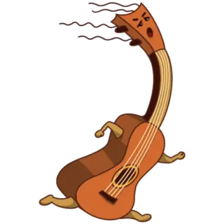 🏃 gitaar, instrument, cartoon, muziek, personage telegram sticker
