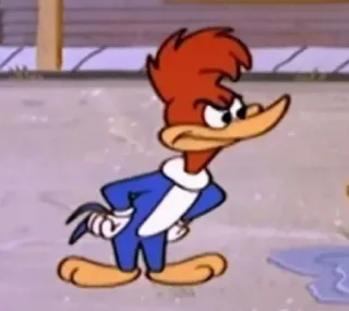 😠 Woody Woodpecker Woody Woodpecker, cartone animato, arrabbiato, uccello whatsapp sticker