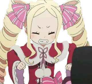 😤 Beatrice Re:Zero Аниме, Девушка, Два хвостика, Злая, Магия telegram sticker