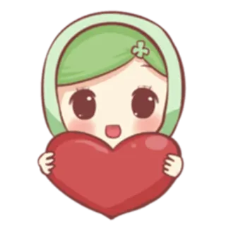 ❤ милый, мультфильм, сердце, любовь, каваий, девушка telegram sticker