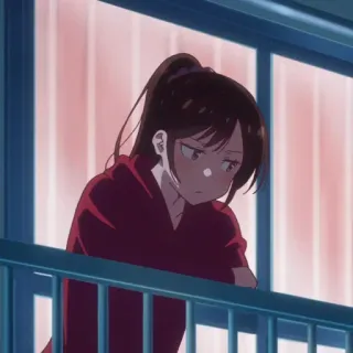 🍇 Chizuru Ichinose Rent-A-Girlfriend Anime, Kreskówka, Dziewczyna, Kobieta, Postać, Rent a Girlfriend, Chizuru Ichinose whatsapp sticker