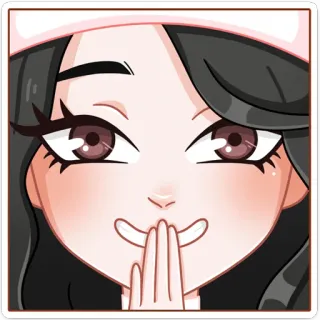 😅 애니메이션 스타일, 만화, 소녀, 여자, 캐릭터, 일러스트, 귀여운, 분홍색 telegram sticker