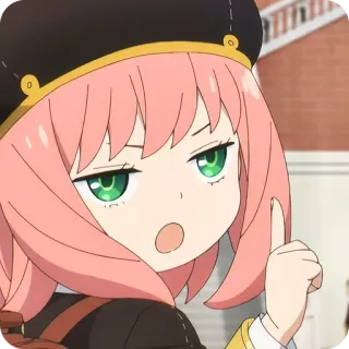 🙂 Anya Forger Spy x Family Anya Forger, Spy x Family, anime, kreskówka, urocza, dziewczyna, śmieszne telegram sticker