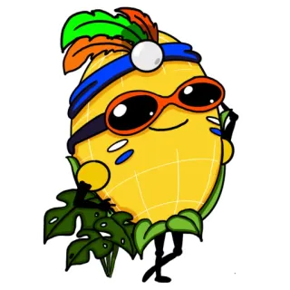 😎 pineapple, cartoon, sunglasses, tropical, fruit telegram sticker