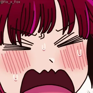 😫 @Fix_x_Fox アニメ, 漫画, 怒り, 感情的, ポートレート, 顔, デジタルアート telegram sticker
